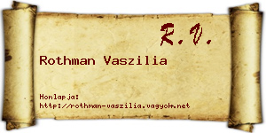 Rothman Vaszilia névjegykártya